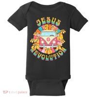 Jesus - Revolution People Retro Van Bus Christian Faith Baby Bodysuit thumb 0