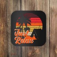 Just Relax Retro Sunset Vacation Coaster thumb 0