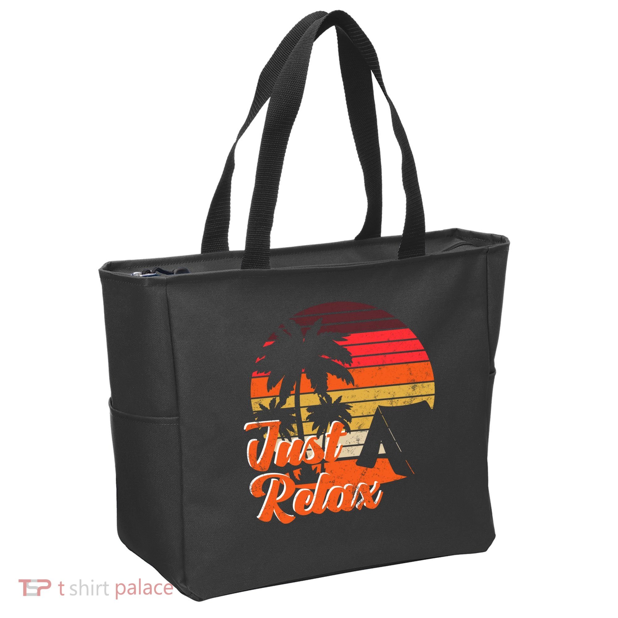 Just Relax Retro Sunset Vacation Tote Bag