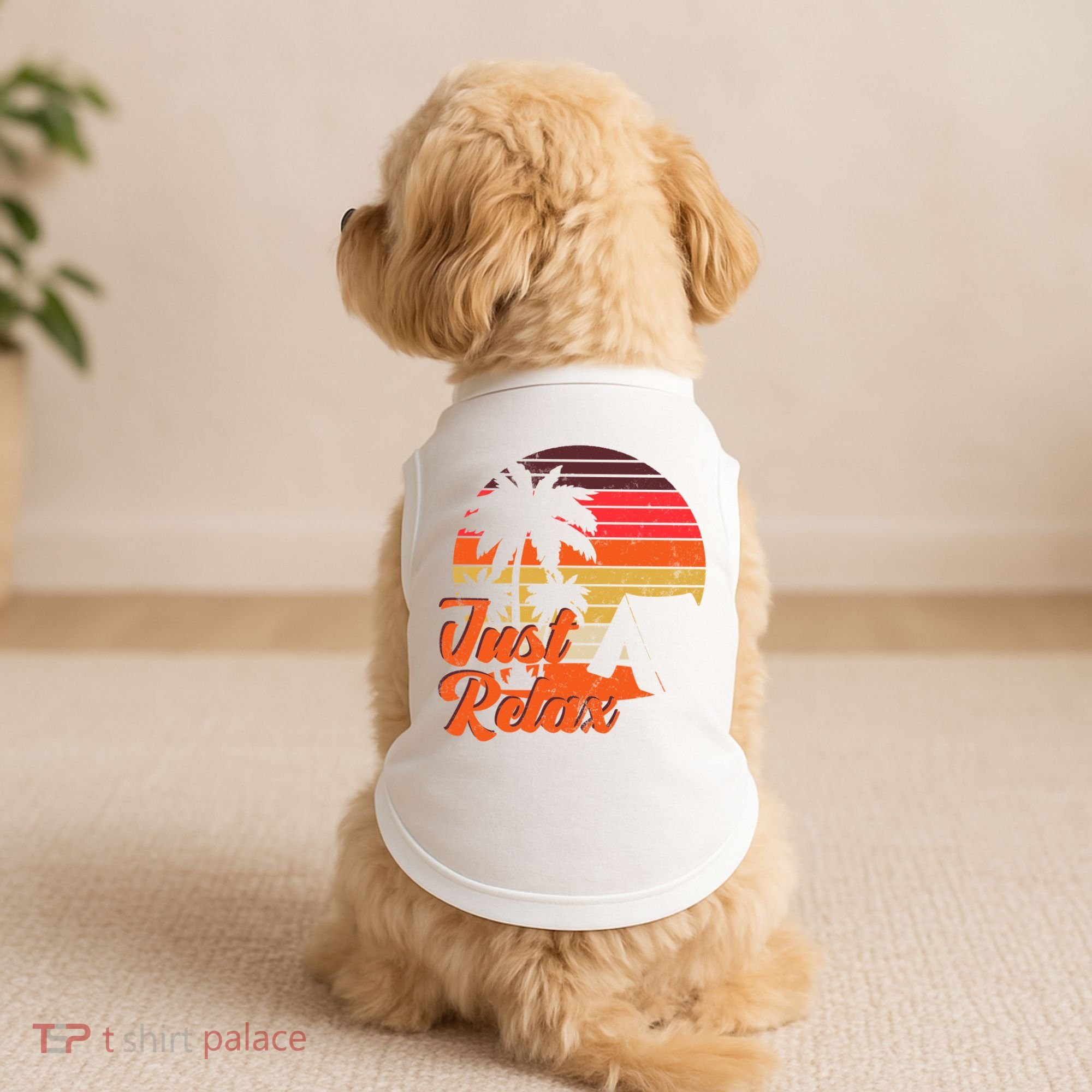 Just Relax Retro Sunset Vacation Doggie Tank