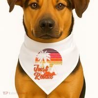 Just Relax Retro Sunset Vacation USA-Made Doggie Bandana thumb 1