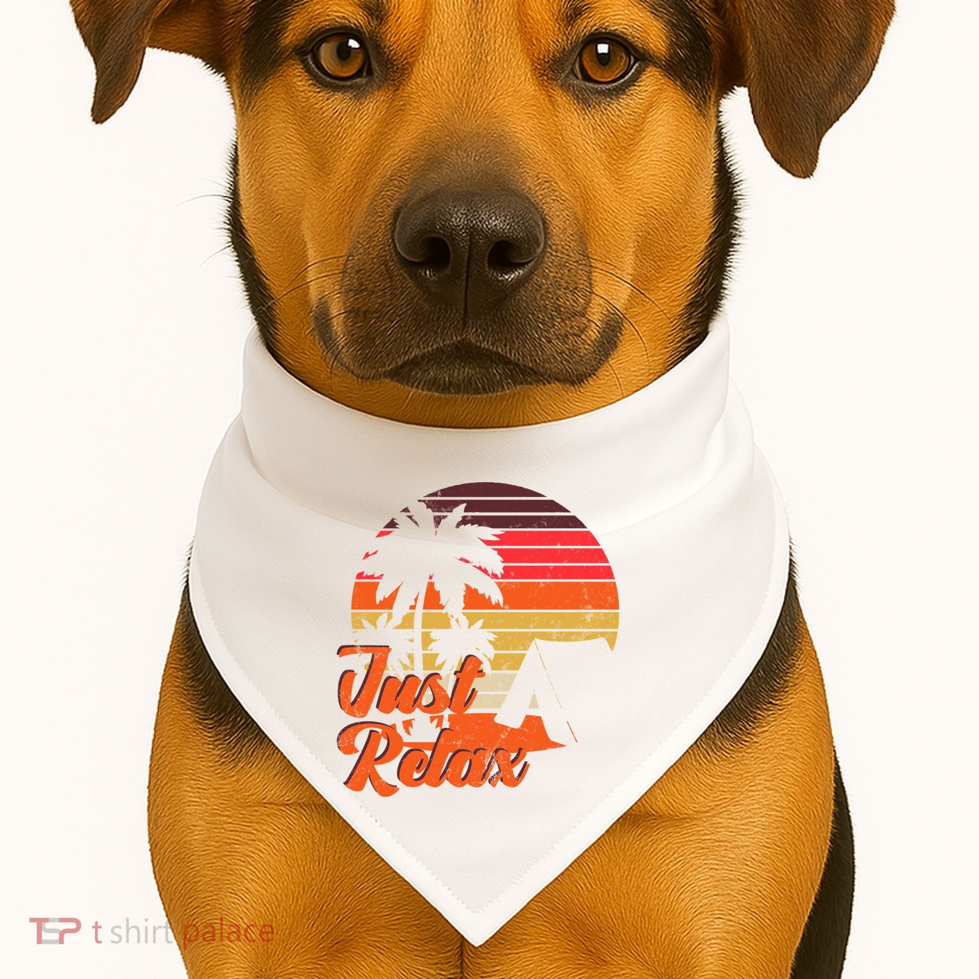Just Relax Retro Sunset Vacation USA-Made Doggie Bandana