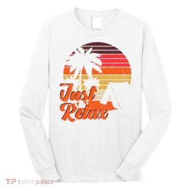 Just Relax Retro Sunset Vacation Long Sleeve Shirt