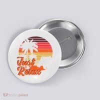 Just Relax Retro Sunset Vacation Button thumb 0