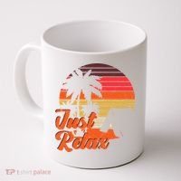 Just Relax Retro Sunset Vacation Coffee Mug thumb 0