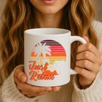 Just Relax Retro Sunset Vacation Coffee Mug thumb 3