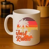 Just Relax Retro Sunset Vacation Coffee Mug thumb 4