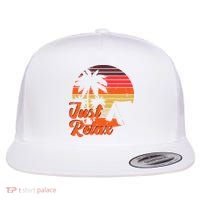 Just Relax Retro Sunset Vacation Flat Bill Trucker Hat thumb 0