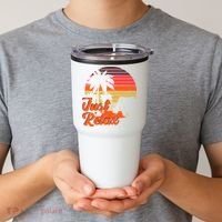 Just Relax Retro Sunset Vacation Tumbler thumb 2