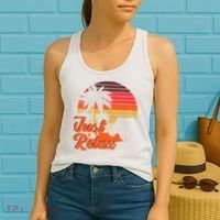 Just Relax Retro Sunset Vacation Women's Tank Top thumb 2