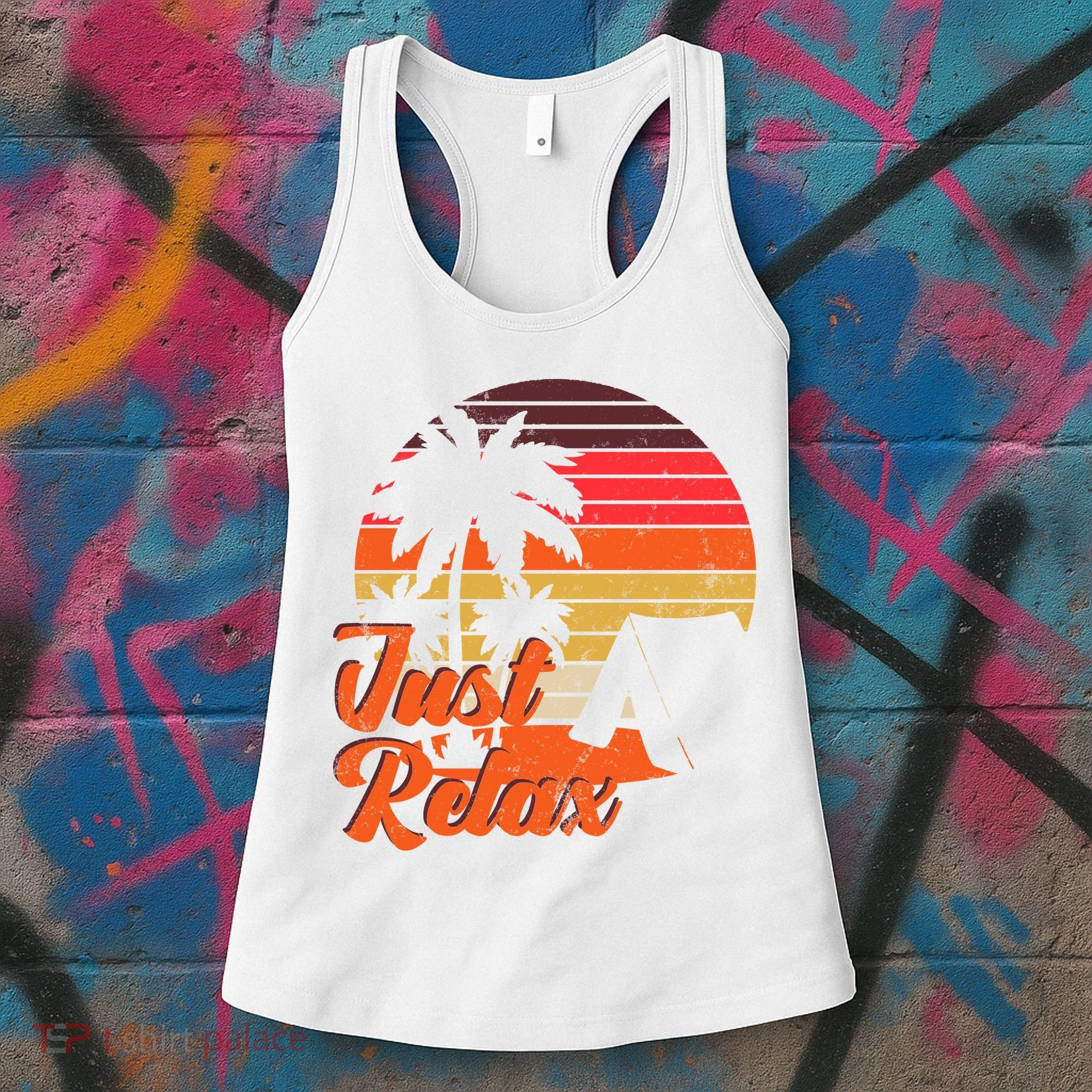 Just Relax Retro Sunset Vacation Women's Tank Top