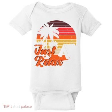 Just Relax Retro Sunset Vacation Baby Bodysuit