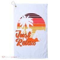 Just Relax Retro Sunset Vacation Golf Towel thumb 0