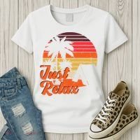 Just Relax Retro Sunset Vacation Women's T-Shirt thumb 3