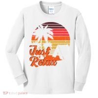 Just Relax Retro Sunset Vacation Kids Long Sleeve Shirt thumb 0