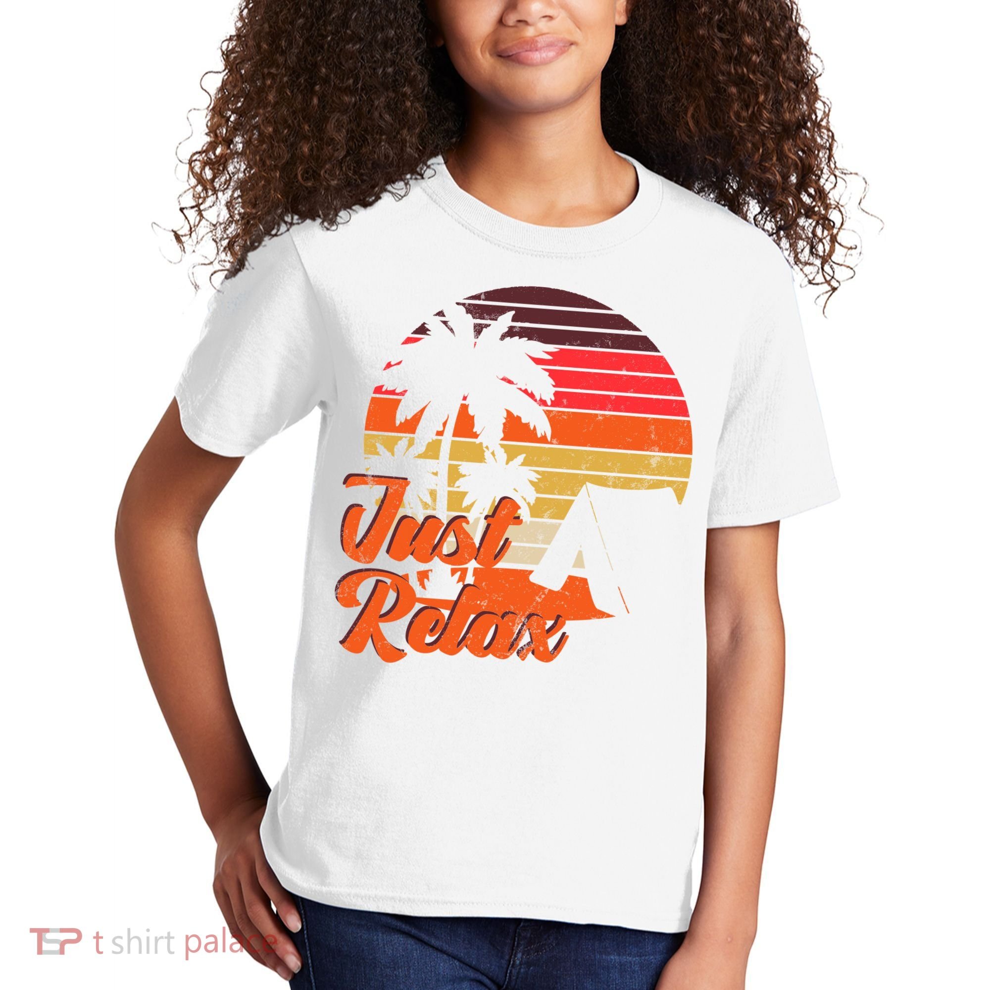 Just Relax Retro Sunset Vacation Kids T-Shirt