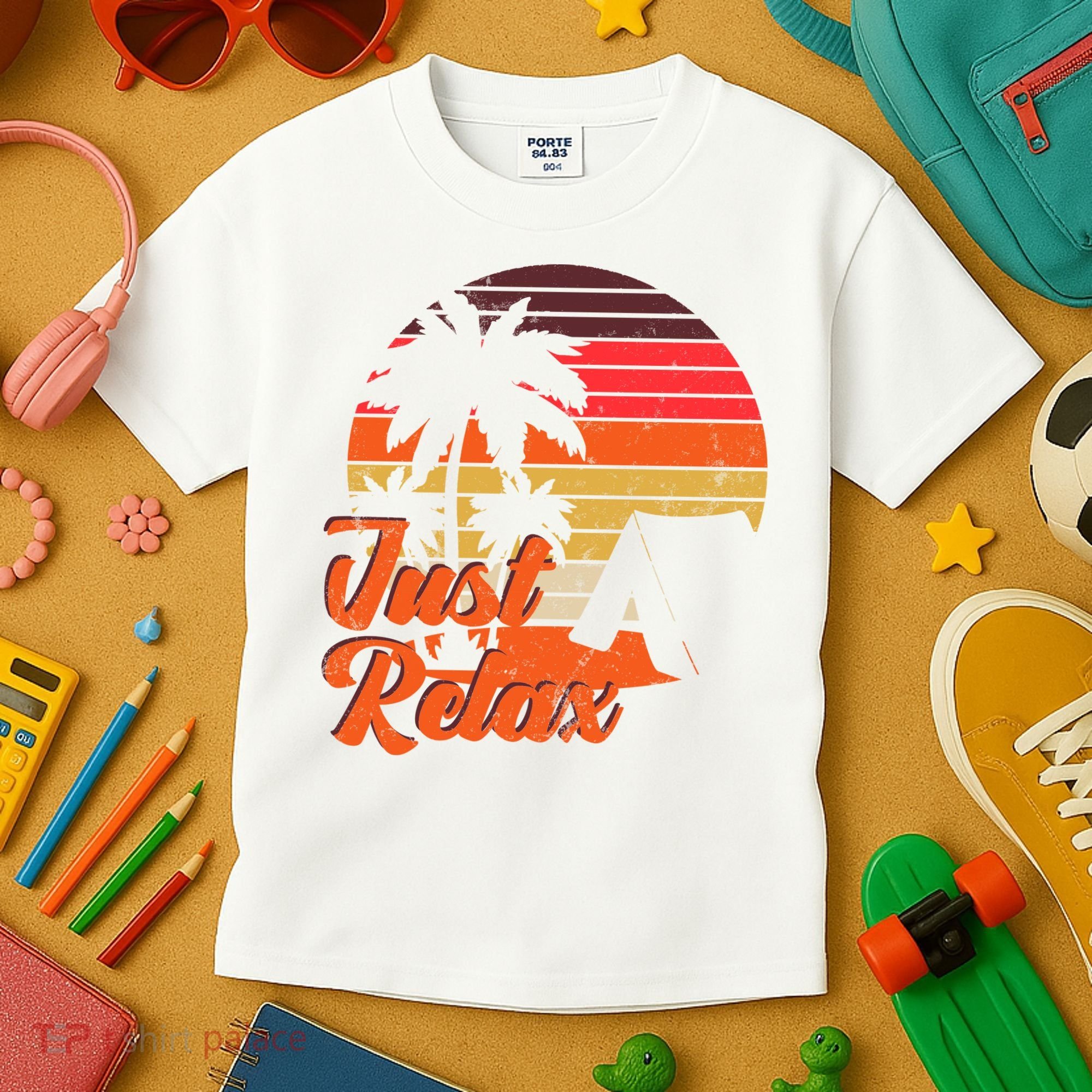 Just Relax Retro Sunset Vacation Kids T-Shirt