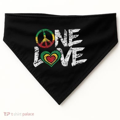 Jamaica Reggae Rasta One Love Gift Tee USA-Made Doggie Bandana