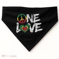 Jamaica Reggae Rasta One Love Gift Tee USA-Made Doggie Bandana thumb 0