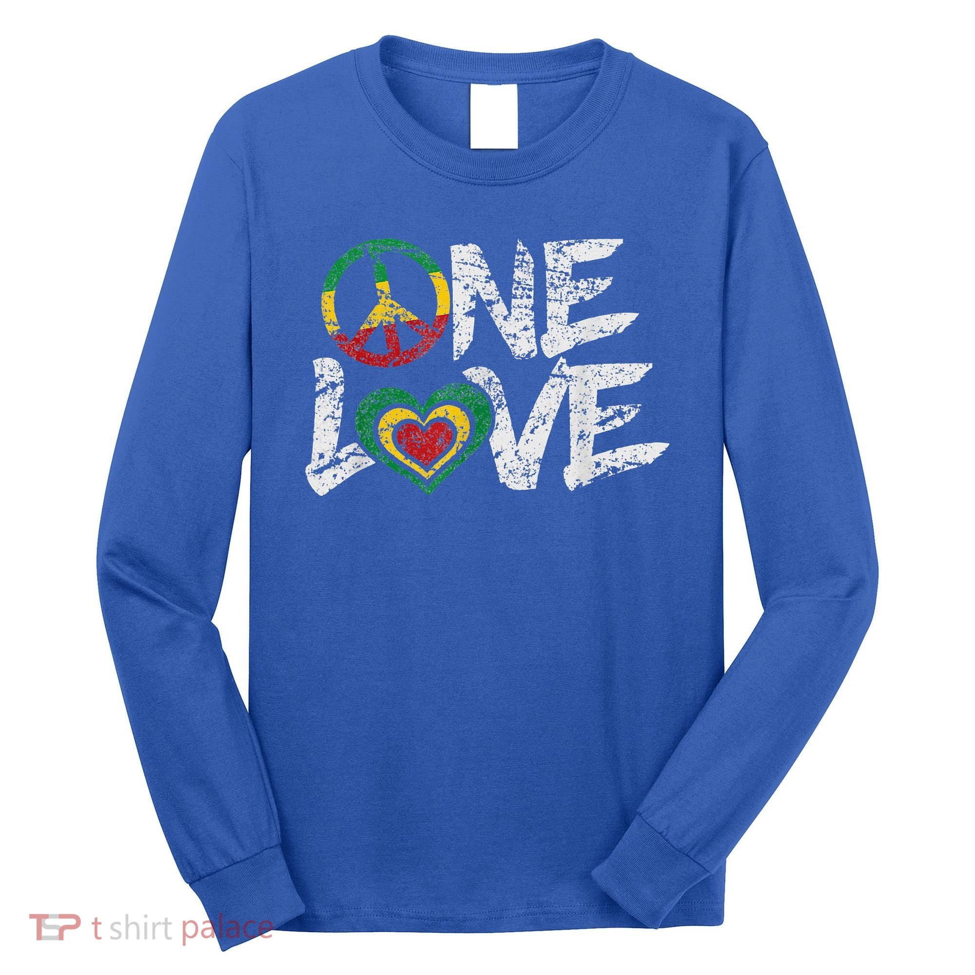 Jamaica Reggae Rasta One Love Gift Tee Long Sleeve Shirt