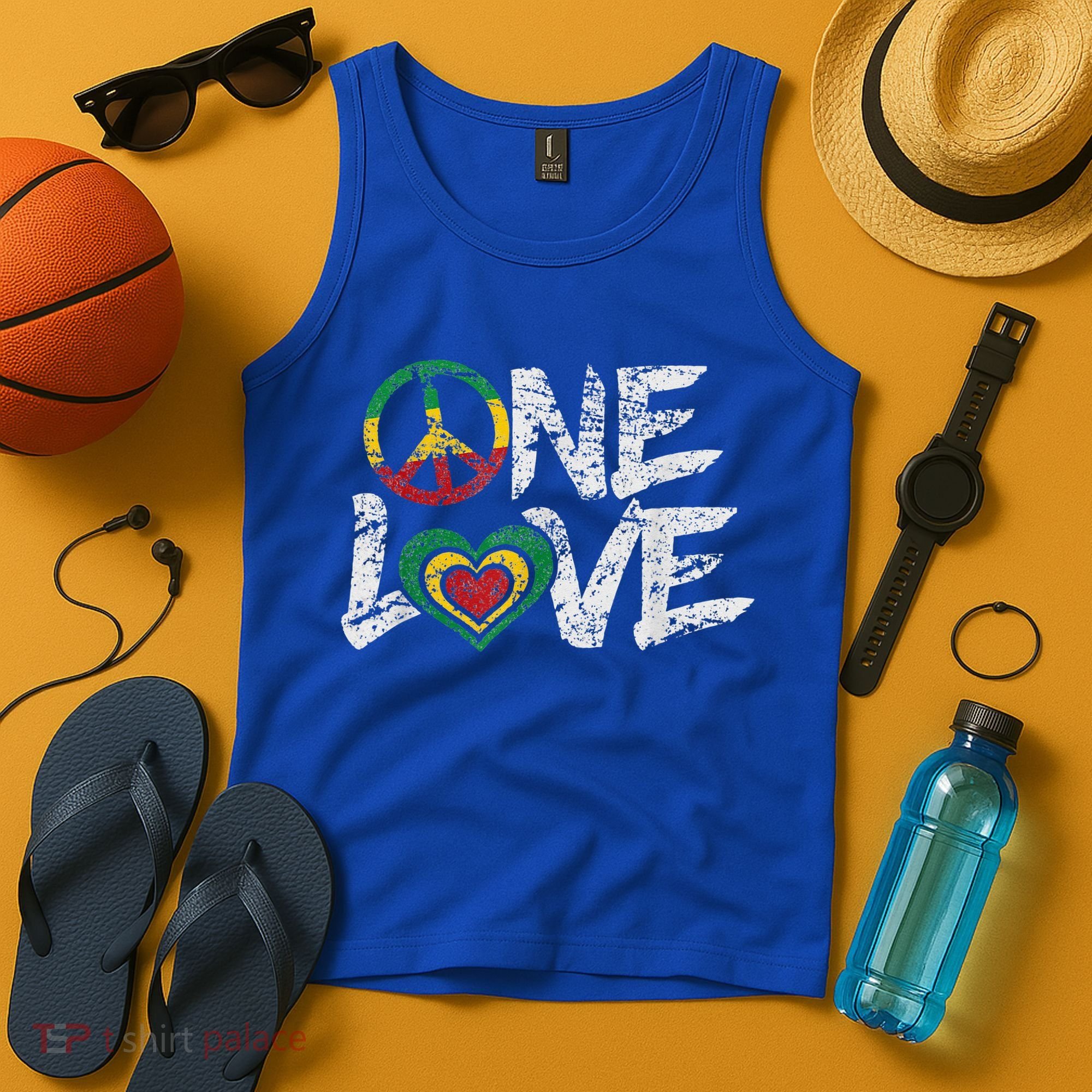 Jamaica Reggae Rasta One Love Gift Tee Tank Top