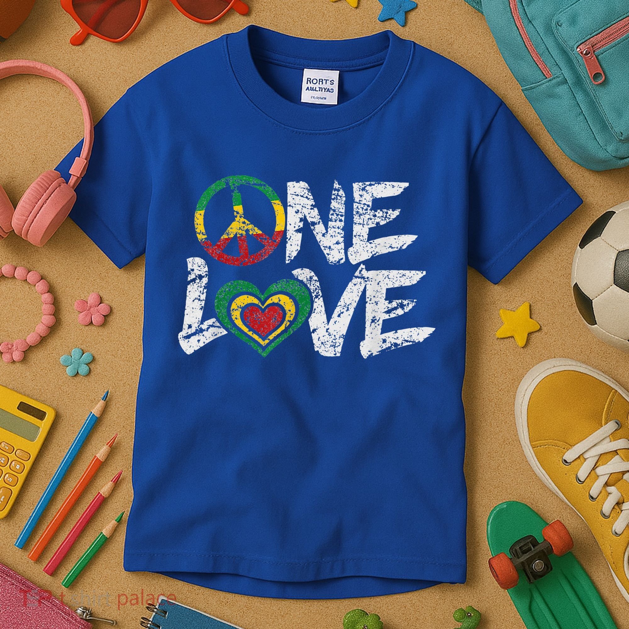 Jamaica Reggae Rasta One Love Gift Tee Kids T-Shirt