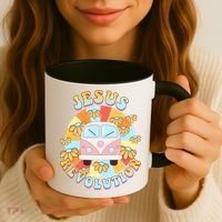 Jesus Revolution Retro Floral Hippie Coffee Mug thumb 3