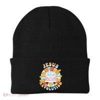 Jesus Revolution Retro Floral Hippie Beanie thumb 0