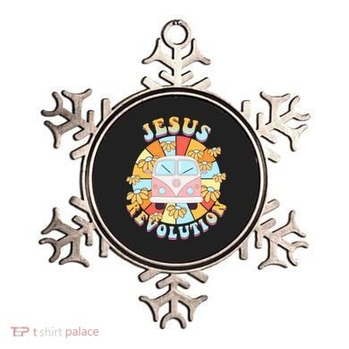 Jesus Revolution Retro Floral Hippie Ornament