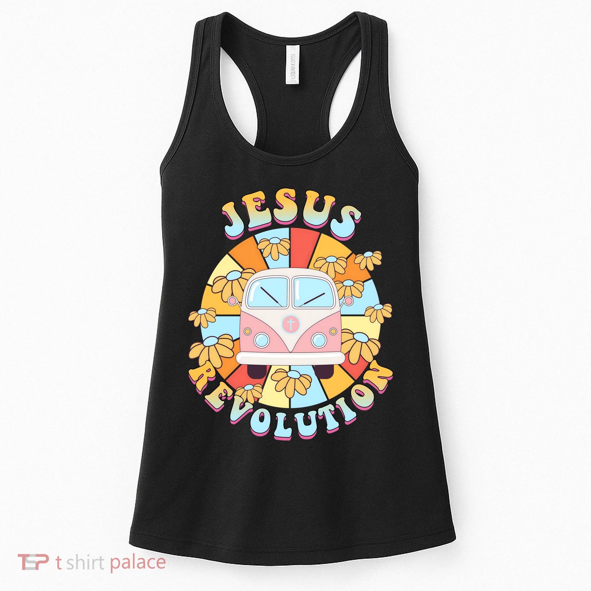Jesus Revolution Retro Floral Hippie Women's Tank Top