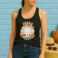 Jesus Revolution Retro Floral Hippie Women's Tank Top thumb 2