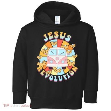 Jesus Revolution Retro Floral Hippie Toddler Hoodie