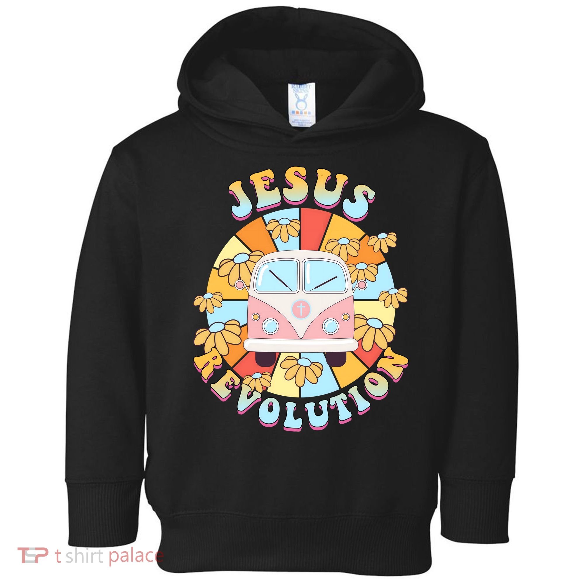 Jesus Revolution Retro Floral Hippie Toddler Hoodie