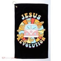 Jesus Revolution Retro Floral Hippie Golf Towel thumb 0