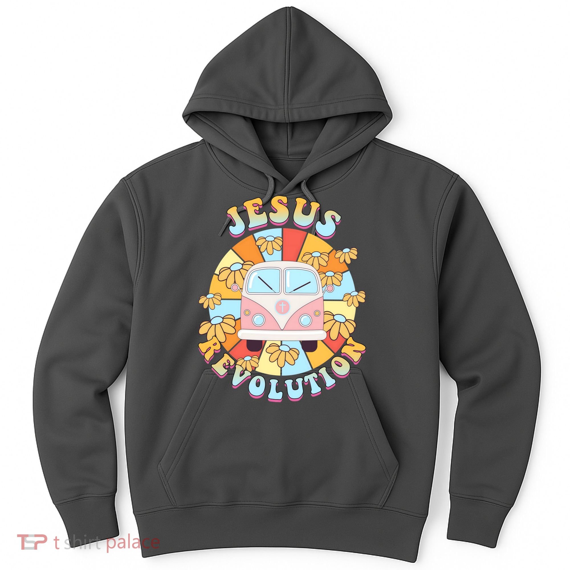 Jesus Revolution Retro Floral Hippie Hoodie