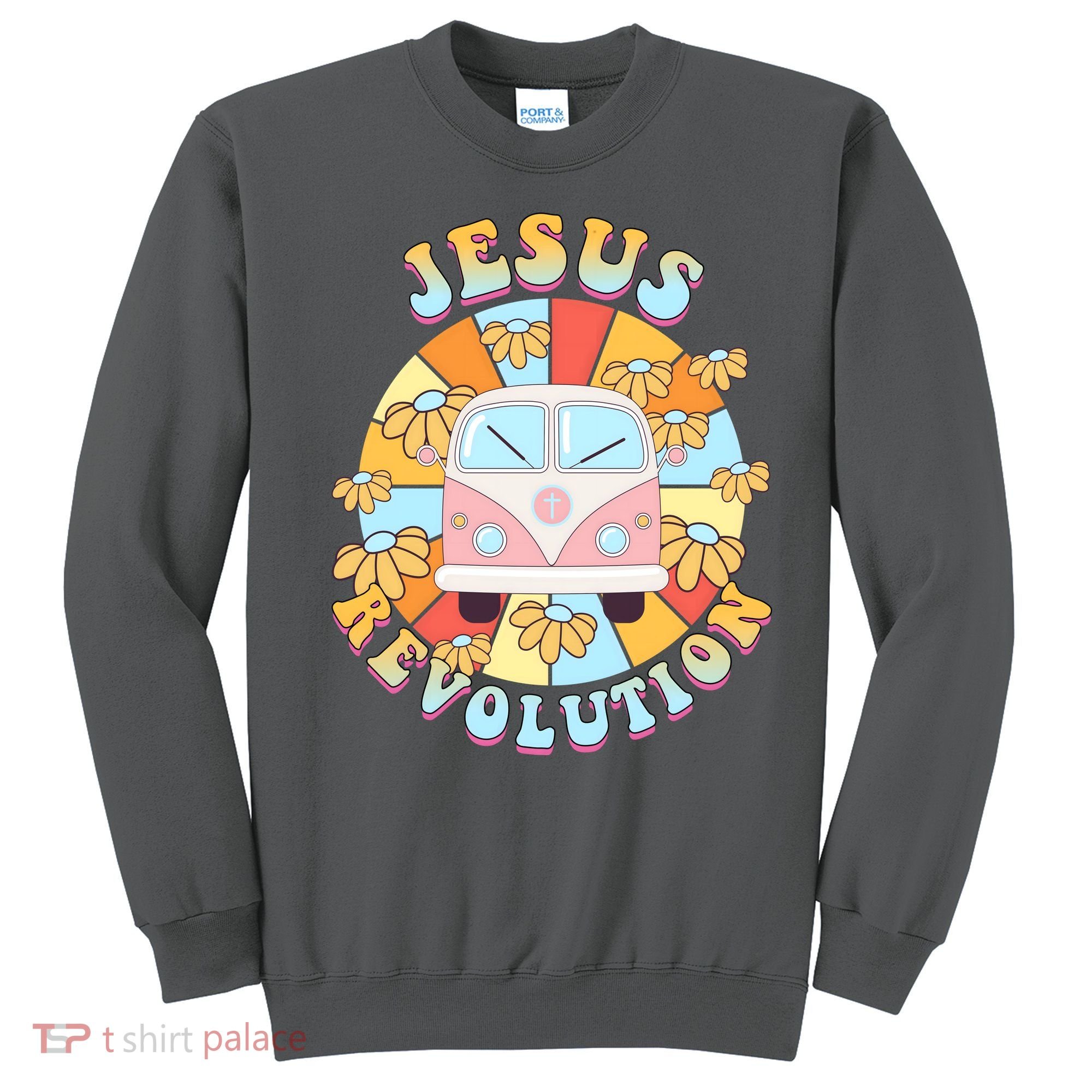 Jesus Revolution Retro Floral Hippie Sweatshirt