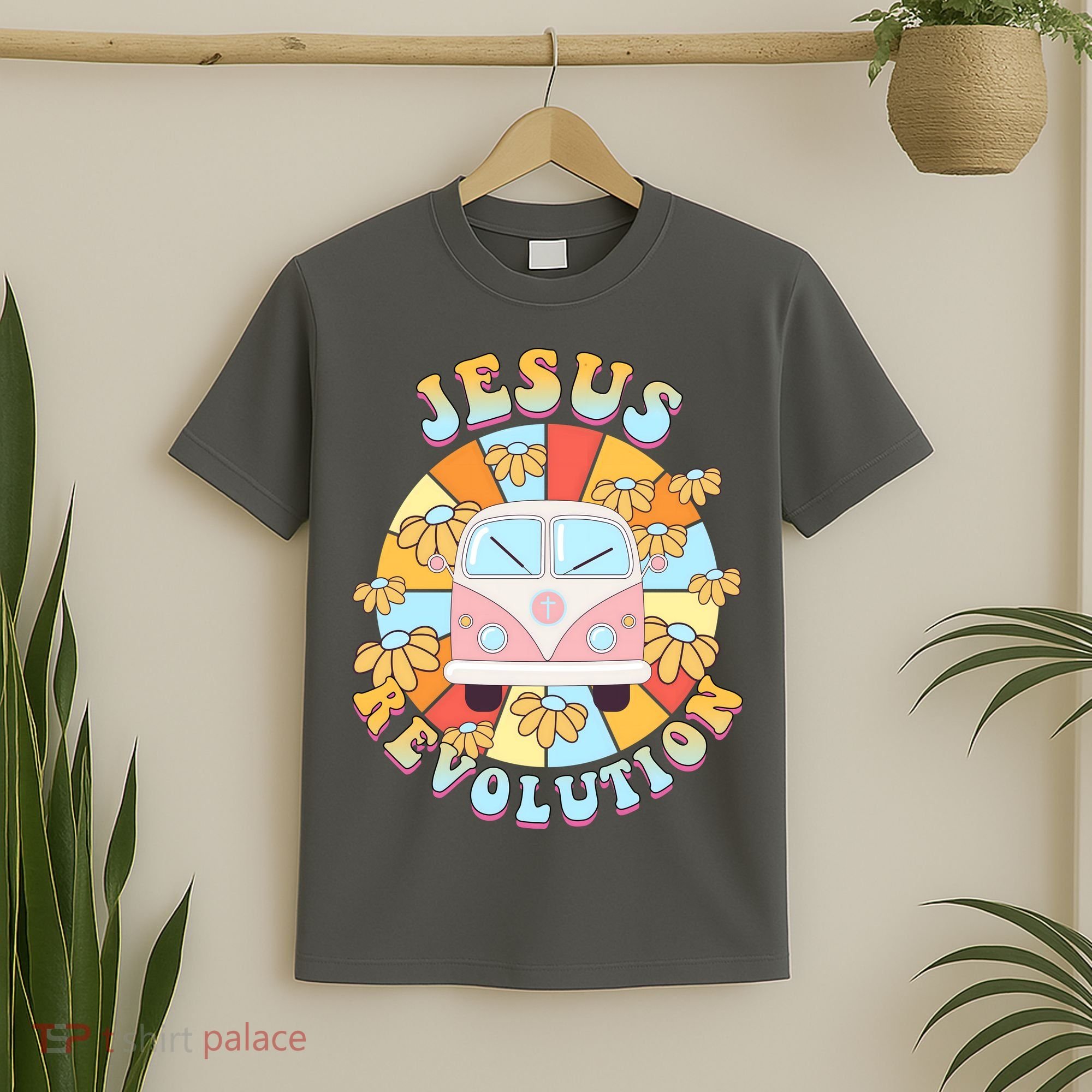 Jesus Revolution Retro Floral Hippie T-Shirt