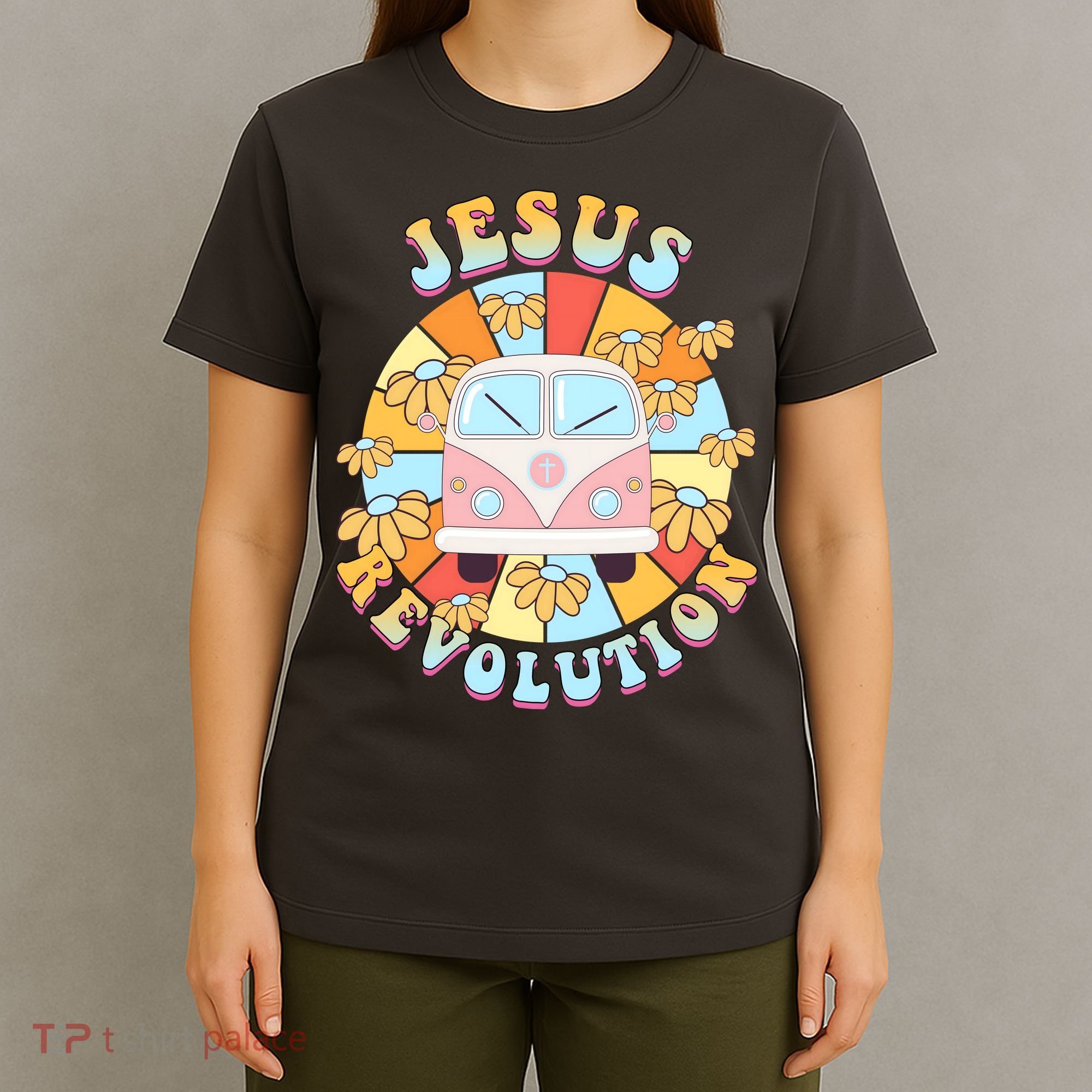 Jesus Revolution Retro Floral Hippie T-Shirt