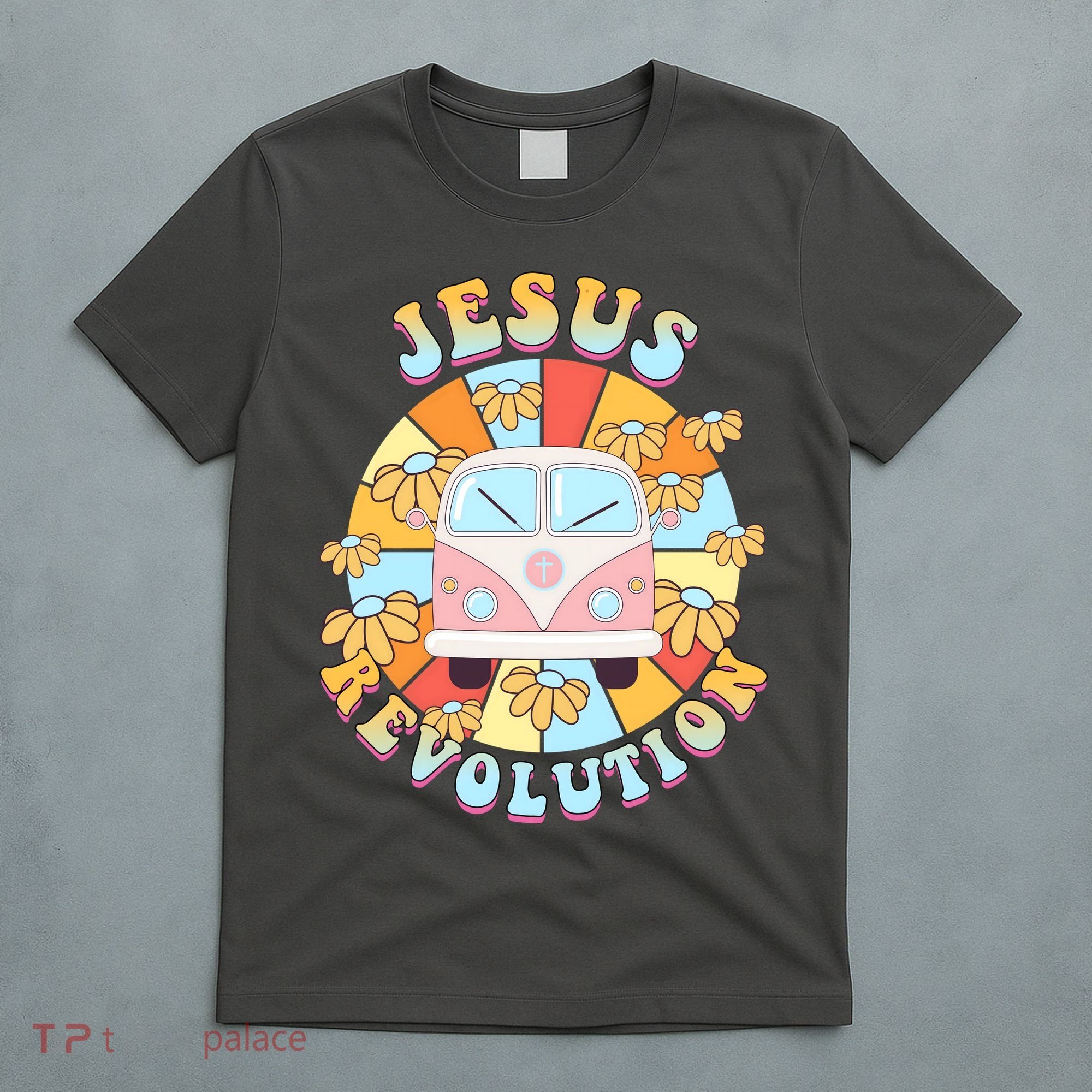 Jesus Revolution Retro Floral Hippie T-Shirt