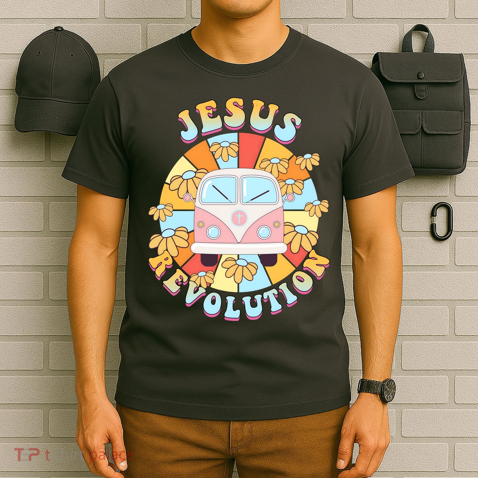 Jesus Revolution Retro Floral Hippie T-Shirt