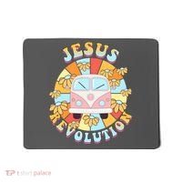 Jesus Revolution Retro Floral Hippie Mousepad thumb 0