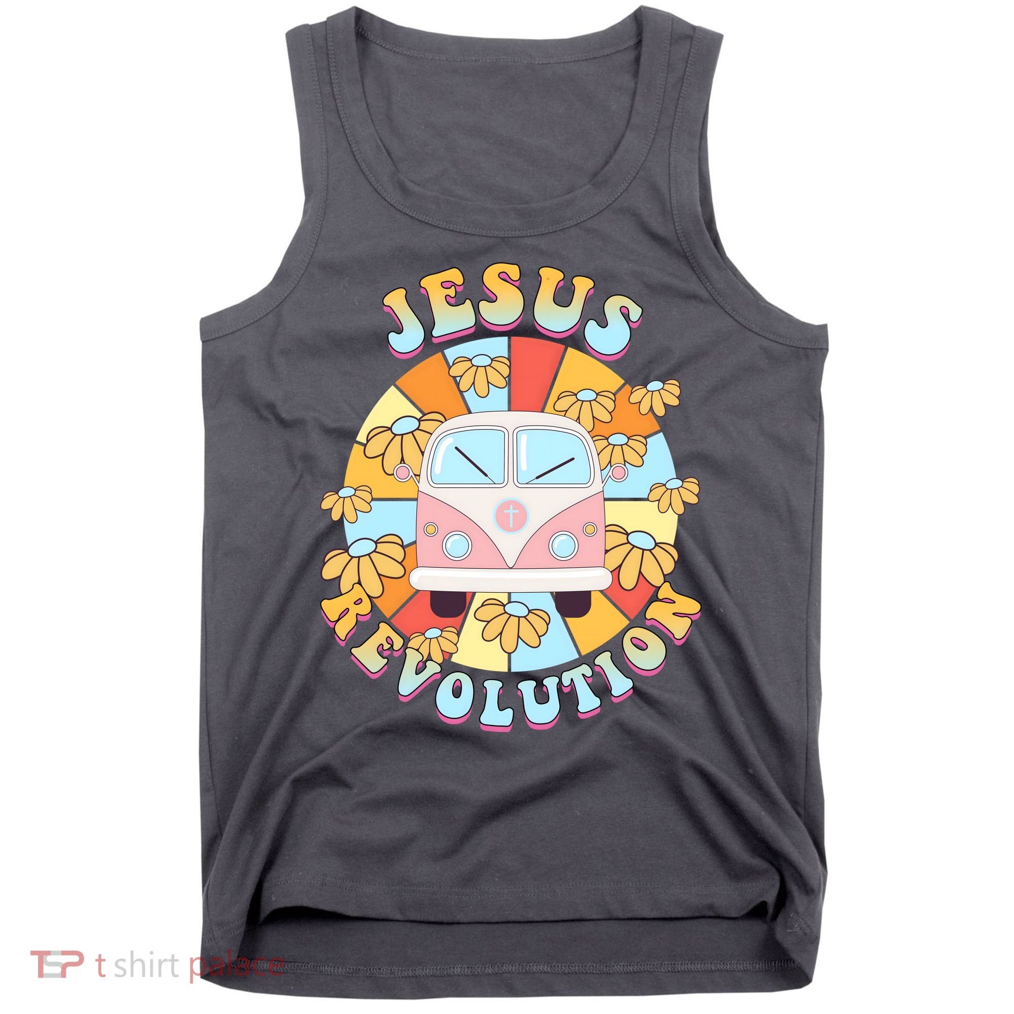 Jesus Revolution Retro Floral Hippie Tank Top