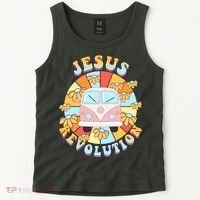 Jesus Revolution Retro Floral Hippie Tank Top thumb 2