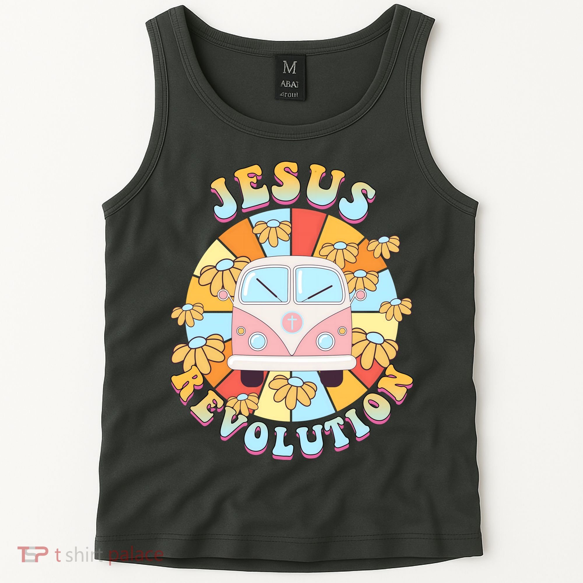 Jesus Revolution Retro Floral Hippie Tank Top