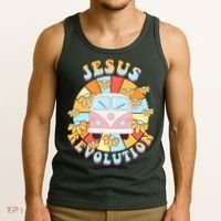 Jesus Revolution Retro Floral Hippie Tank Top thumb 3