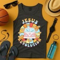 Jesus Revolution Retro Floral Hippie Tank Top thumb 4