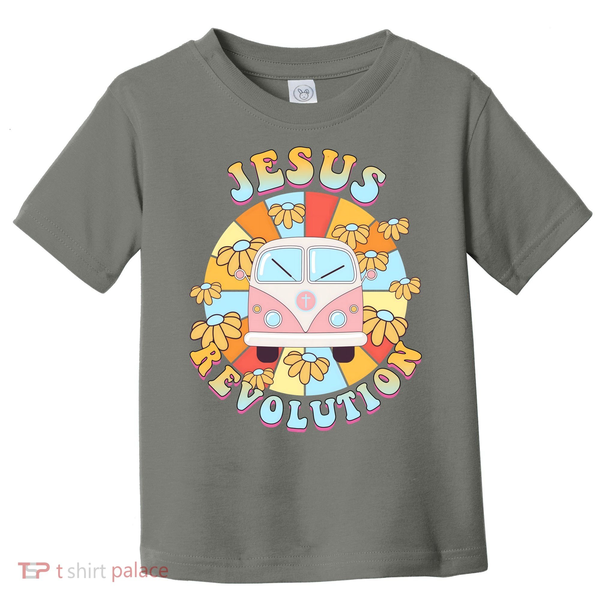 Jesus Revolution Retro Floral Hippie Toddler T-Shirt
