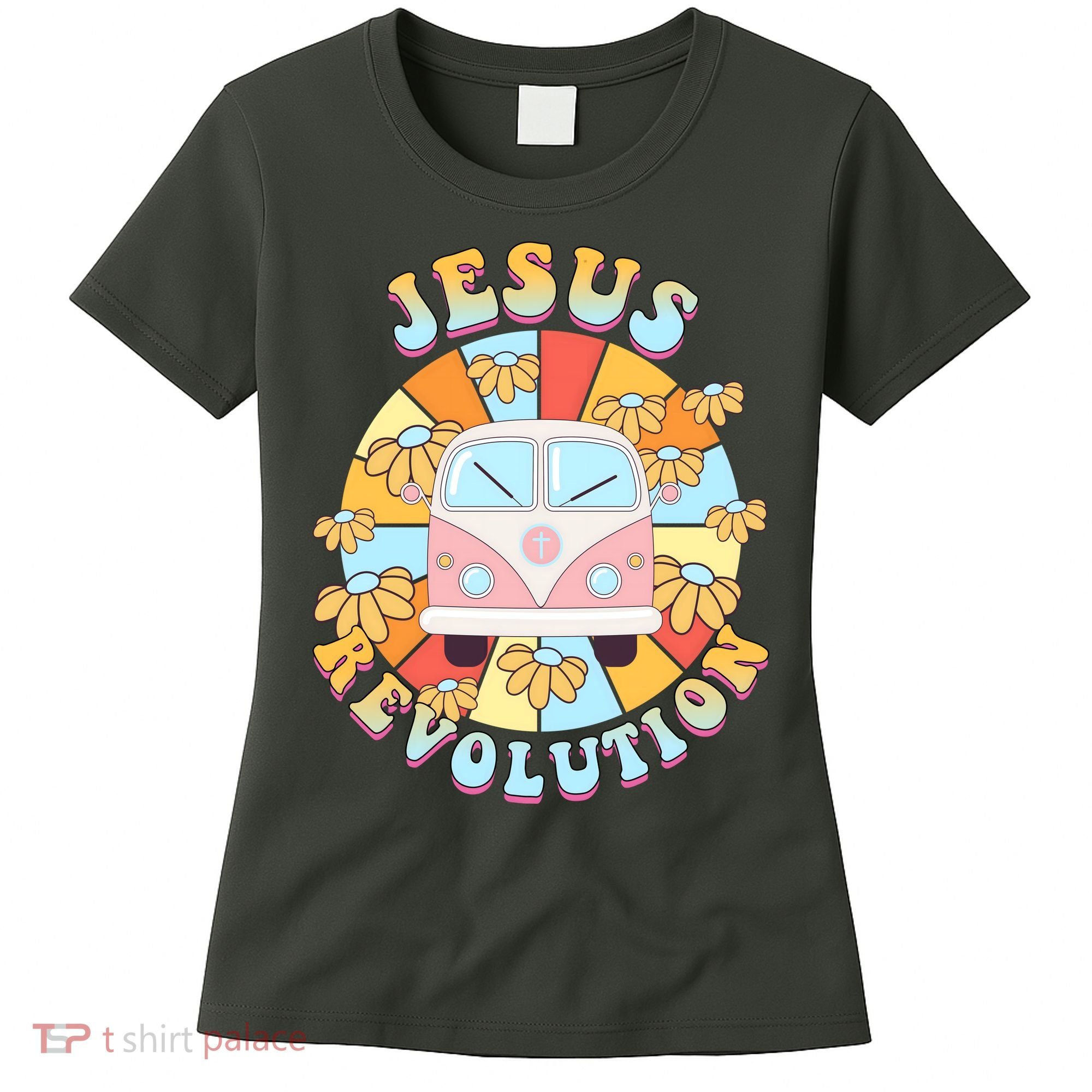 Jesus Revolution Retro Floral Hippie Women's T-Shirt