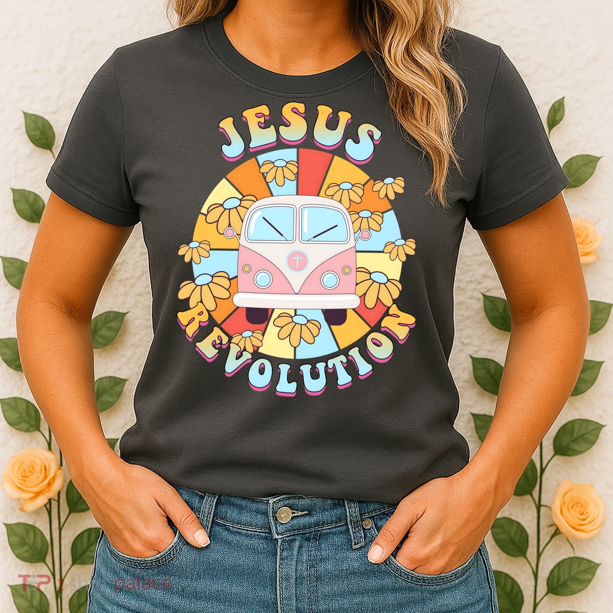 Jesus Revolution Retro Floral Hippie Women's T-Shirt