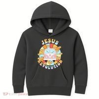 Jesus Revolution Retro Floral Hippie Kids Hoodie thumb 0